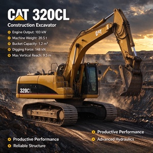 Excavadora Usada Caterpillar Cat320CL Original de 20 Toneladas con Bajo Consumo de Combustible, Excavadora Mediana en Shanghái - Product Image 1
