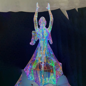 Luci a Forma di Angelo con Perline Acriliche/ Decorazione Natalizia da Esterno a Forma di Angelo/ Motivi <span class=keywords><strong>Natalizi</strong></span> a Forma di Angelo - Product Image 1