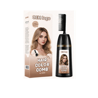 Vente en gros de teinture capillaire sans ammoniaque, couleur gris foncé, pour femmes et hommes, barbe, emballage personnalisé