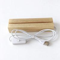 Base lumineuse LED RGB en bois massif naturel, alimentée par USB, support d'affichage pour plaque en acrylique, cristal, résine, veilleuse décorative