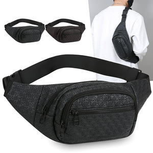 Men's Chest Bag Waist Bag Black Solid Color Fashionable Breathable For Everyday Use - Product Image 1