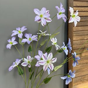 Fleurs artificielles de clematis Jinxi, 7 têtes, fleurs en soie, décorations pour mariage et maison - Product Image 3