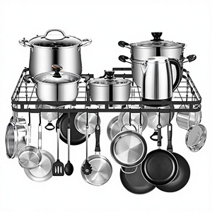 Eco-Friendly Multi-Purpose Standing Type Single Tier Metal <b>Storage</b> <b>Rack</b> with Detachable Design for Kitchen Cookware and Pot <b>Rack</b> - Product Image 3