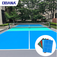 Sol de pickleball OBANA écologique certifié ITF pour intérieur et extérieur, en PVC plastique de 3,2 mm, 9x18 m, tapis portable, absorption des chocs, antidérapant