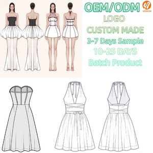 4256 Robe courte noire et blanche de style corset pour <span class=keywords><strong>femme</strong></span>, collection Sketch, robes élégantes pour femmes, robe de soirée personnalisée pour femmes pour les événements - Product Image 1