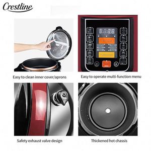Autocuiseur de riz 10-en-1, appareil de cuisine domestique, 6L, numérique, en acier inoxydable, produit d'usine en promotion - Product Image 4