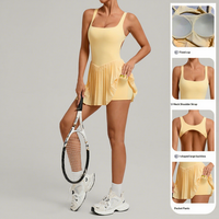 Vêtements de sport pour femmes grande taille avec logo personnalisé, jupe plissée à dos ouvert, robe de sport pour le golf et le tennis, vêtements de sport pour femmes
