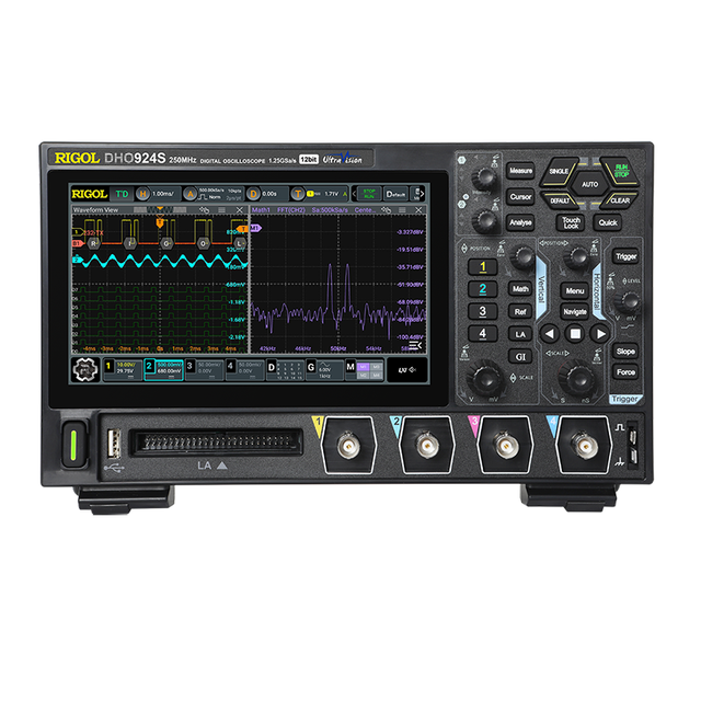 RIGOL DHO924S 4 Channel 250Mhz Digital Oscilloscope High-resolution 1.25GSa/s Sample Rate Built-In Signal Source
