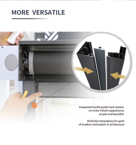 Persianas Verticales Negras de Diseño Moderno para Ventanas Francesas, Tela Impermeable, Funcionamiento Eléctrico Automático, Uso Doméstico y Comercial - Product Image 4