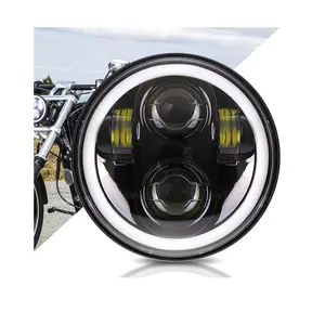 Fari abbaglianti Led moto bianco ambra occhi angolari Drl 5.75 pollici fari rotondi LED per Jeep Wrangler