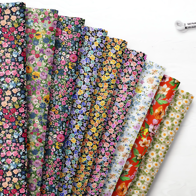 OEM ODM Printed Fabric GOTS Flowers