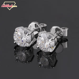 ต่างหูเพชรทรง Asscher แบบคลาสสิก ทองคำขาว 9K ชุบทองคำขาว ประดับเพชรเพาะเลี้ยง ได้รับการรับรองจาก IGI เหมาะสำหรับงานแต่งงานและเป็นของขวัญสำหรับงานปาร์ตี้ - Product Image 2