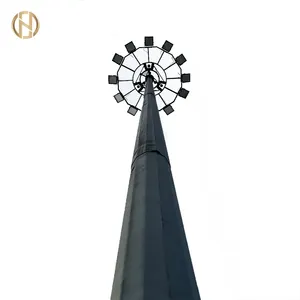 High Mast Poles Price 30M Polygonal Hot Dip Galvanized High Mast Lighting Pole For Gymnasium Lighting