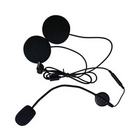 Ensemble microphone et haut-parleur filaires de type C pour casque de moto V6 Plus, 2-en-1 / Micro rigide / souple en option
