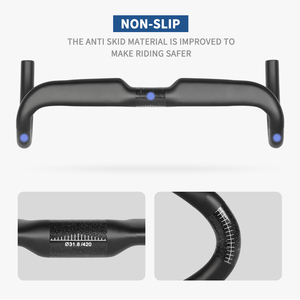 Guidon de vélo de route en fibre de carbone T1000 de haute qualité, personnalisable en usine, pour diamètre de potence 31,8 mm, largeur de guidon 380/440 mm, OEM - Product Image 4