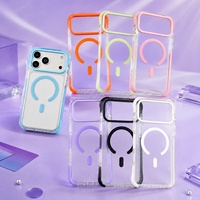 Coque de téléphone transparente en PC, protection d'angle renforcée minimaliste pour iPhone