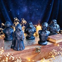 Pierre de cristal naturelle Obsidienne, sculptures de personnages de films Star Wars (Yoda), pour décoration, artisanat en cristal