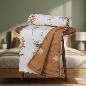 PRABHAVA - Cubrecama Doble Premium de Algodón Dohar, Estampado a Mano, Reversible, para Verano y Primavera, Diseño Floral Azul y Rosa, Lavable - Product Image 2