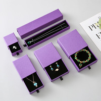 Boîte à Bijoux Luxe en Papier avec Tiroir Coulissant pour Bracelets, Colliers, Bagues et Boucles d'Oreilles