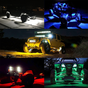 Lanseko siêu chất lượng <span class=keywords><strong>1</strong></span> đến 6 RGB <span class=keywords><strong>LED</strong></span> Rock Lights IP68 với RGB app điều khiển từ xa cho tất cả các xe tải SUV ATV thuyền xe máy Đèn - Product Image 6
