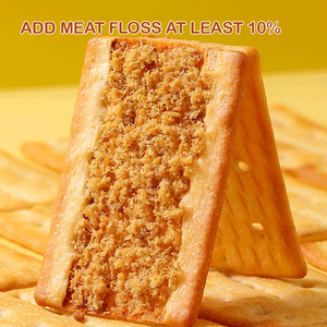 Biscuits croustillants à la viande effilochée, ajouter au <span class=keywords><strong>moins</strong></span> 10% de viande effilochée, biscuits sandwich, biscuits au beurre HALAL, craquelins salés chinois - Product Image 5
