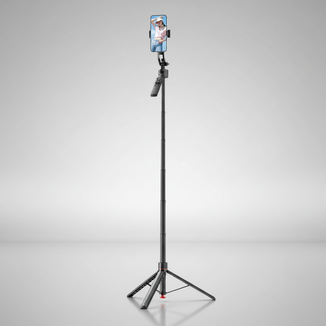 69inch TT07 Auto Pop Open AI Face Tracking Smart Follow 360 Rotation Selfie Stick Tripod for Mobile Phone Smartphone Camera