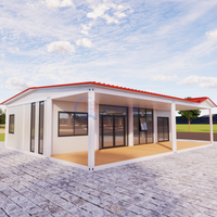 Maison modulaire préfabriquée en acier de 40 pieds pour grande famille, type conteneur, avec 2 chambres