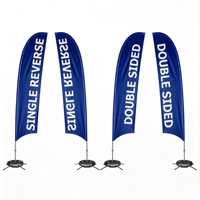 Drapeau à plumes personnalisé en polyester double face de haute qualité et durable avec impression par sublimation pour les centres de distribution en gros