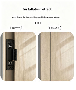 Bisagra Oculta Ajustable 3D de 120x37mm, Bisagra Invisible de un Solo Lado para Puerta, 50kg, Aleación de Zinc Negro Mate para Puerta Interior de Madera - Product Image 5