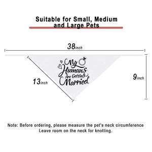 Cadeau de fiançailles, Bandana pour chien « Mes humains se marient », Accessoire photo de mariage, Foulard pour animal de compagnie, Annonce de fiançailles pour chien - Product Image 2