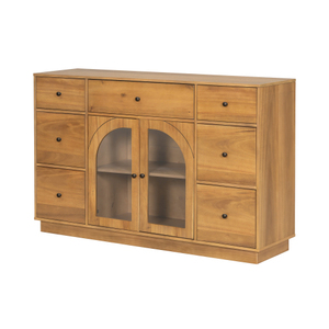 Mueble Moderno para Hotel con Almacenamiento para Salas de Estar y Comedor, Tamaño Grande, 2 Puertas y 7 Cajones, Natural - Product Image 4