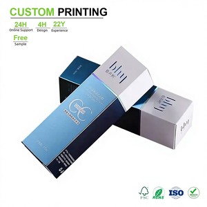 Caja de Cartón Personalizada con Brillo Plateado Luminoso y Efecto Prismático para Crema CC, Empaque Profesional para Bálsamo de Belleza, Cartones Everest - Product Image 1