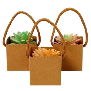 Papier kraft en gros, boîte à fleurs pliante carrée portable personnalisée, épaisse, avec impression UV - Product Image 5