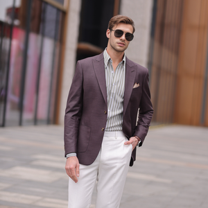 LCBZ personalizzato su misura all'ingrosso chiaro blu Casual vestito bella <span class=keywords><strong>giacca</strong></span> singola per gli uomini - Product Image 4