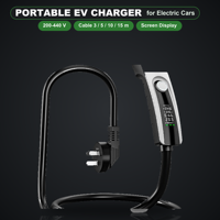Pengisi Daya EV Portabel Baru 7kW 16A Layar Display 200-440V Kabel Rumah 3/5/10/15m Pengisi Daya Mobil Perjalanan Sichuan