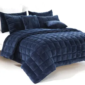 Plaid patrón de diseño de terciopelo suave pin-sonic ligero invierno cama cubierta
