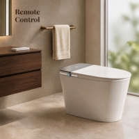 WC intelligent à chasse d'eau à sec, WC électrique portable avec télécommande, chasse d'eau par aspiration et design compact pour salle de bain