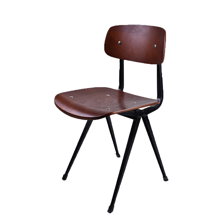 Промышленные классический металлический каркас, деревянный обеденный стул, стул для сада со спинкой