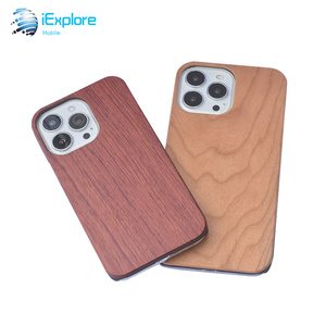 IExplore écologique biodégradable en bois de bambou naturel coque de téléphone PC conception OEM ODM pour iPhone 17 Pro Max Galaxy S25 Ultra - Product Image 2