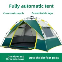Carpa de Camping Automática de Doble Capa para 3-4 Personas, Apertura Rápida, Tela Oxford Impermeable 2000-3000mm, para Playa y Exteriores
