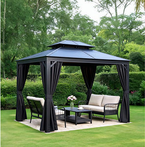 Gazebo en aluminium sur mesure avec <span class=keywords><strong>toit</strong></span> fixe à pignon, pergola classique <span class=keywords><strong>pour</strong></span> la cour de villa et la zone de loisirs du <span class=keywords><strong>jardin</strong></span> - Product Image 1