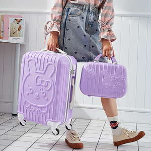 <span class=keywords><strong>Ensemble</strong></span> de valises à roulettes en ABS de dessin animé de 14/20/24 pouces, valise à roulettes à 4 roues avec serrure à combinaison, bon marché et élégante - Product Image 4