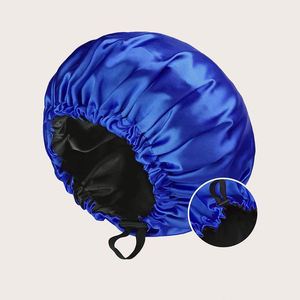 Women Large Double-Layer Adjustable Buckle Drawing Strap Satin Silk Curly Hair <b>Braid</b> Bonnet Bonnets Gift - Product Image 1