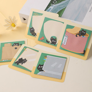 Cute Cat <b>Sticky</b> <b>Notes</b>, Black Cat Daily Planner Stickers Fridge Message Reminder Reusable Memo Pads Wholesale - Product Image 1