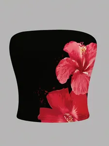 Nouvelle collection printemps-été, veste sans bretelles sexy pour femmes, haut court imprimé - Product Image 2