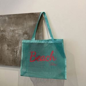 Whosale Shopping Custom Logo Print Large Net Mesh Gym Beach <b>Tote</b> <b>Bag</b> for Beauty Counter Gift - Product Image 4