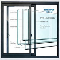 Fenêtre coulissante pour balcon et terrasse, fenêtres en verre double vitrage horizontales en aluminium pour villa moderne