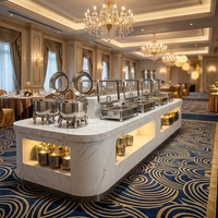 Fabrication directe sur mesure de tables de buffet en pierre de différents styles et tailles pour hôtel.