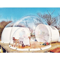 Dôme de fête en PVC de 5 m de diamètre pour l'extérieur, salle de restaurant, hôtel, igloo transparent gonflable, tente à bulles transparente pour le camping