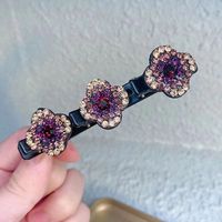 Clips de trèfle à cheveux tressés en pierre de cristal scintillante pour cheveux épais et fins, accessoires de cheveux pour filles/femmes pour coiffer la section
